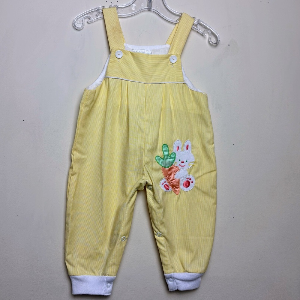 Vintage Tiny Tots Original One Piece Yellow Bunny Jumper Sz‎ 6-9 M Easter
